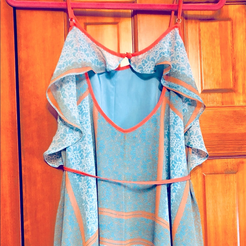 Turquoise and orange Ladakh dress